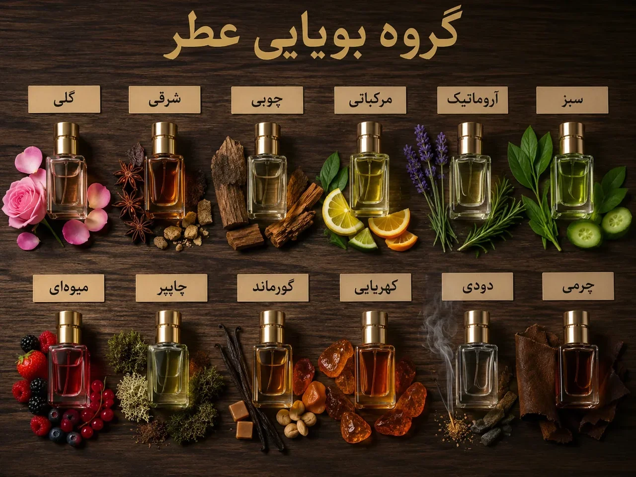 راهنمای شناخت خانواده‌های بویایی عطر و تفاوت انواع رایحه‌ها